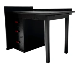 Art Deco Modernist Black Lacquered Desk or Writing Table, 1930s